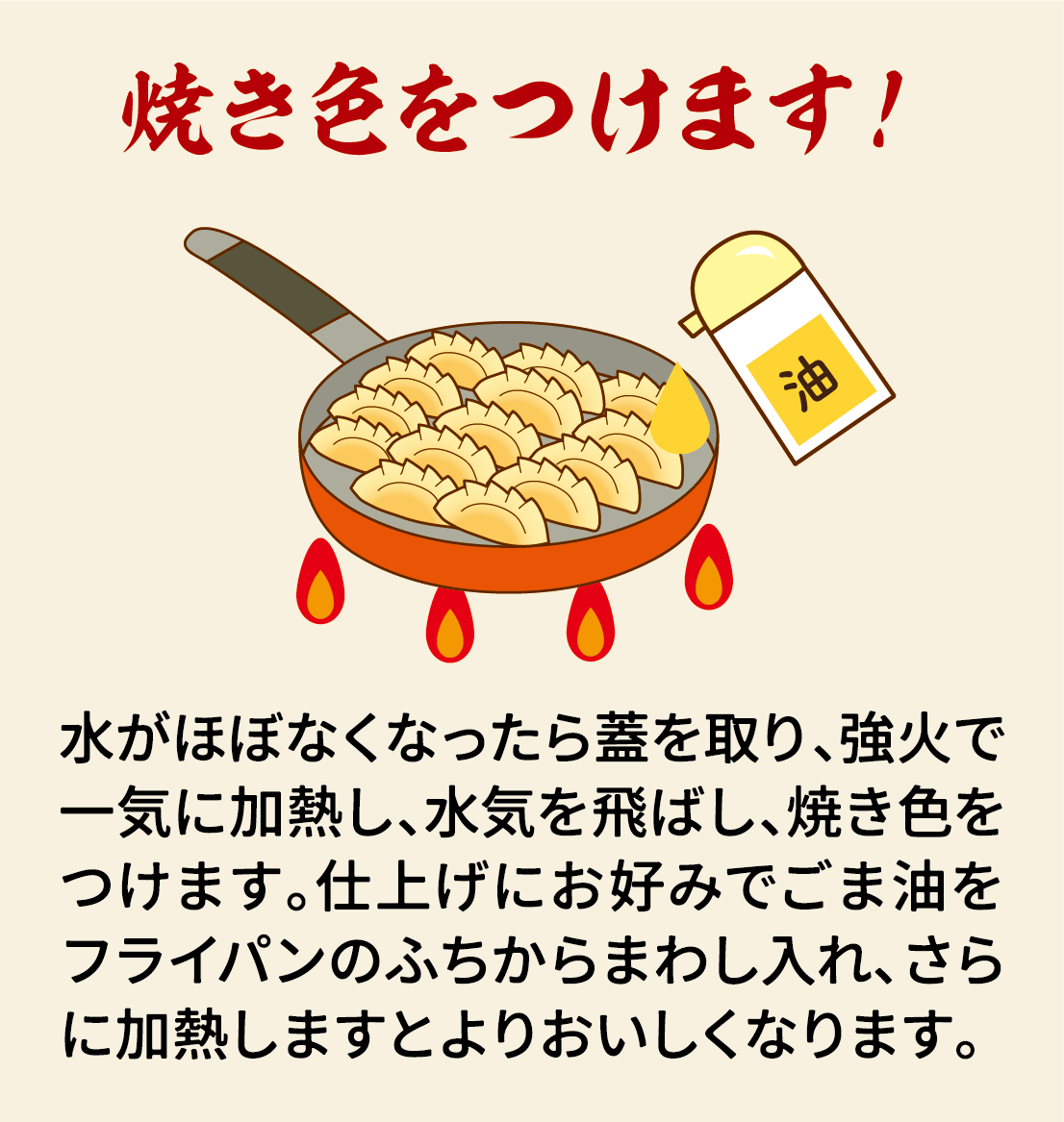 発芽にんにく餃子の美味しい焼き方 その３